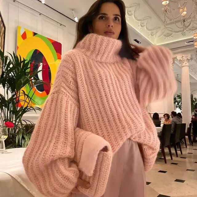 Freya | Chunky Knit Turtleneck Jumper for Women